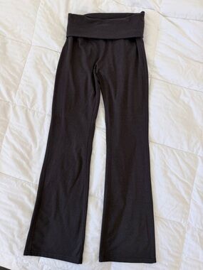 Chrome Riot Fold Over Flare Leggings Chocolate Brown XS
